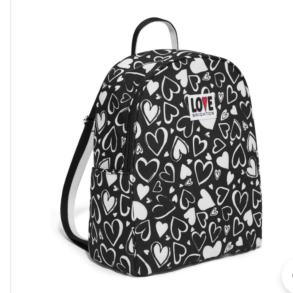 Brighton Endless Love Black and White Heart Pattern Backpack - NEW